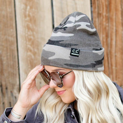 CC Camo Outdoor Adventure Fashion Trendy Print Beanies