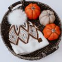 White C.C® Beanie Geometric by Truly Contagious