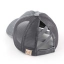 Grey CC Multi-Level Criss Cross Kids Baseball Ponytail Cap Hat