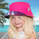 Navy/Hot Pink CC Kids Reversible Tie-Dye Bucket Hat