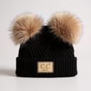 Black | Newborn - 12 Month C.C® Baby Beanie Pom Criss-Cross Hats by Truly Contagious