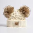 White | Newborn - 12 Month C.C® Baby Beanie Pom Criss-Cross Hats by Truly Contagious