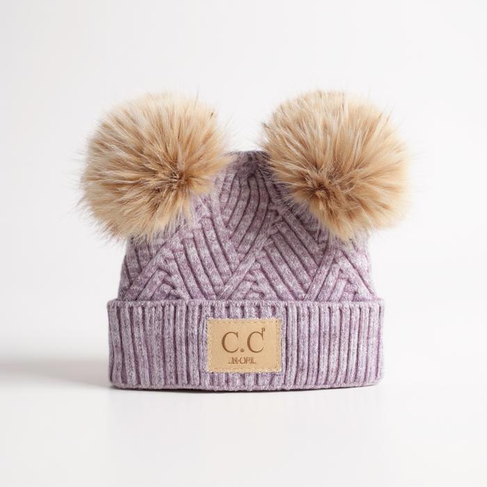 C.C® Baby Beanie Pom Criss-Cross Hats by Truly Contagious