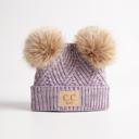 Periwinkle | Newborn - 12 Month C.C® Baby Beanie Pom Criss-Cross Hats by Truly Contagious