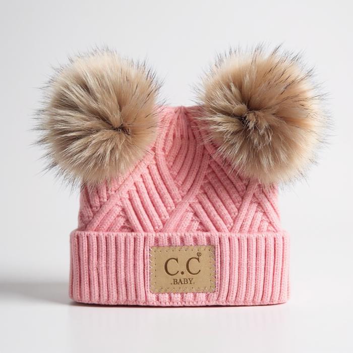 C.C® Baby Beanie Pom Criss-Cross Hats by Truly Contagious