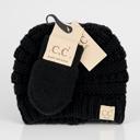 Black - Newborn - 12 Month C.C® Baby Unisex Beanie and Mitten Set by Truly Contagious