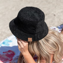 Black C.C Foldable Terry Cloth Bucket Hat
