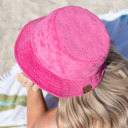 Hot Pink C.C Foldable Terry Cloth Bucket Hat
