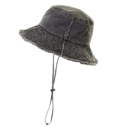 Black CC Frayed Washed Denim Bucket Hat