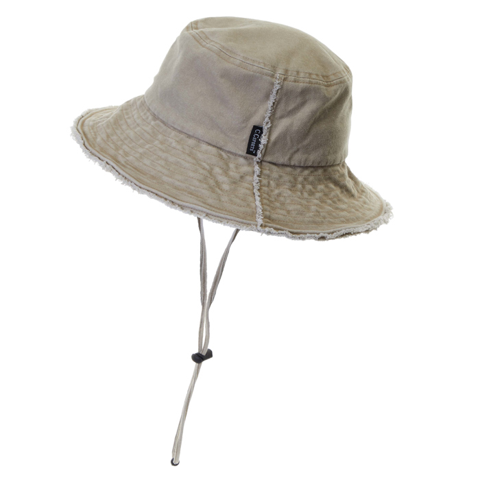 CC Frayed Washed Denim Bucket Hat
