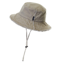 Khaki CC Frayed Washed Denim Bucket Hat