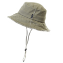 Olive CC Frayed Washed Denim Bucket Hat