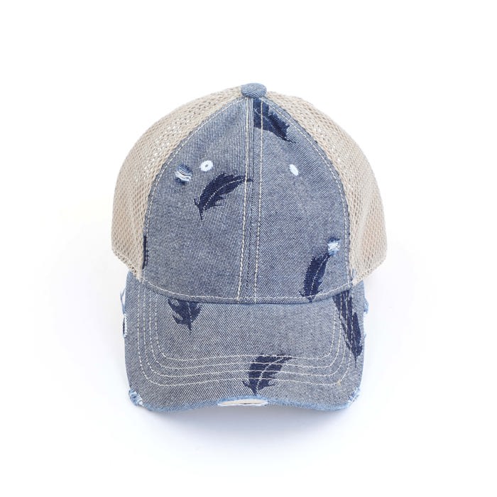 CC Spring Motif Jacquard Denim Pony Cap