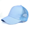 Light Blue CC Solid Messy Bun Pony Cap Women