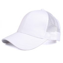 White CC Solid Messy Bun Pony Cap Women