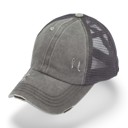Grey CC Multi-Level Criss Cross Women's Baseball Ponytail Cap Hat