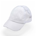 White CC Multi-Level Criss Cross Women's Baseball Ponytail Cap Hat