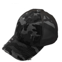 Black Camo CC Multi-Level Criss Cross Women's Baseball Ponytail Cap Hat