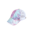 Cotton Candy/White CC Diamond Dyed Mesh Criss-Cross  Pony Cap