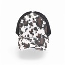 Black CC Cow Print Pony Hats Criss Cross Style Women Cap for Ponytails