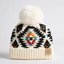 White | Newborn - 12 Month C.C® Beanie Baby & Kids Size Southwestern Print Accessories Hats by Truly Contagious