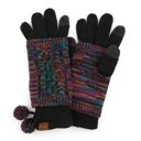 Black/Multi CC Touchscreen Glove w/ Cuff & Pom by Truly Contagious