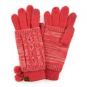 Dark Rose CC Touchscreen Glove w/ Cuff & Pom by Truly Contagious