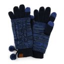 Navy CC Touchscreen Glove w/ Cuff & Pom by Truly Contagious