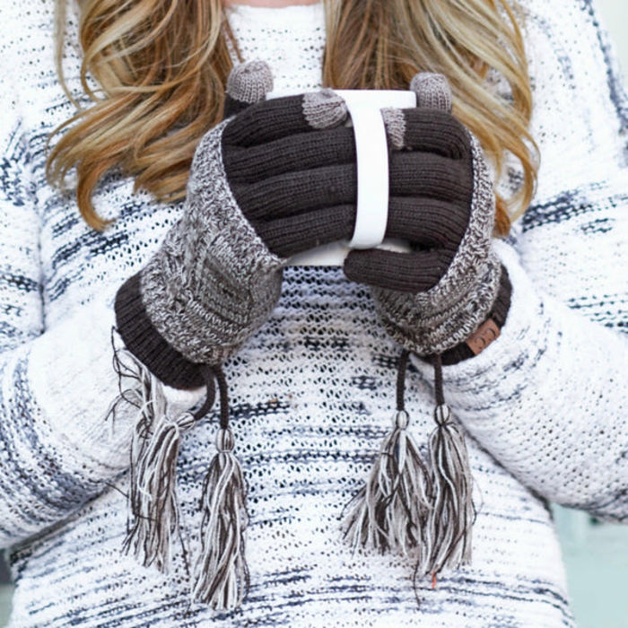 CC Touchscreen Glove w/ Cuff & Pom by Truly Contagious