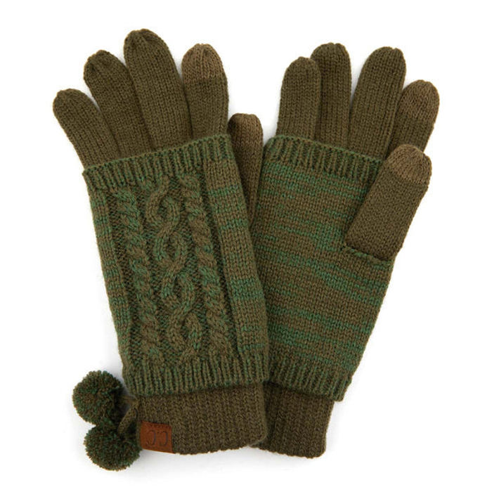 CC Touchscreen Glove w/ Cuff & Pom by Truly Contagious