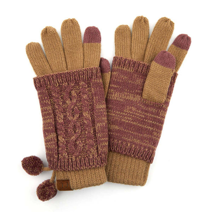 CC Touchscreen Glove w/ Cuff & Pom by Truly Contagious