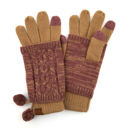 Raspberry CC Touchscreen Glove w/ Cuff & Pom by Truly Contagious