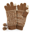 Taupe CC Touchscreen Glove w/ Cuff & Pom by Truly Contagious