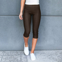 Dark Brown  (Fits Pant Size 0-9) Truly Contagious Premium Stretch Soft High Waisted Jeggings for Women- Capri- Denim Leggings - Cotton Stretch Blend 