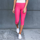 Coral  (Fits Pant Size 0-9) Truly Contagious Premium Stretch Soft High Waisted Jeggings for Women- Capri- Denim Leggings - Cotton Stretch Blend 