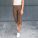Mocha  (Fits Pant Size 0-9) Truly Contagious Premium Stretch Soft High Waisted Jeggings for Women- Capri- Denim Leggings - Cotton Stretch Blend 
