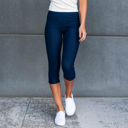 Navy  (Fits Pant Size 0-9) Truly Contagious Premium Stretch Soft High Waisted Jeggings for Women- Capri- Denim Leggings - Cotton Stretch Blend 