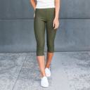 Olive  (Fits Pant Size 0-9) Truly Contagious Premium Stretch Soft High Waisted Jeggings for Women- Capri- Denim Leggings - Cotton Stretch Blend 