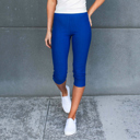 Royal Blue  (Fits Pant Size 0-9) Truly Contagious Premium Stretch Soft High Waisted Jeggings for Women- Capri- Denim Leggings - Cotton Stretch Blend 