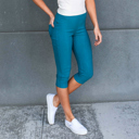Teal  (Fits Pant Size 0-9) Truly Contagious Premium Stretch Soft High Waisted Jeggings for Women- Capri- Denim Leggings - Cotton Stretch Blend 