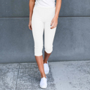White (Fits Pant Size 11-13) Truly Contagious Premium Stretch Soft High Waisted Jeggings for Women- Capri- Denim Leggings - Cotton Stretch Blend 