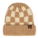 Beige/Camel | Youth - Adult C.C® Beanie Check Boucle Oh So Soft Hats by Truly Contagious
