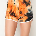 Orange/Black Large/XL (6-10) Luxury So Soft Tie Dye Draw String Shorts