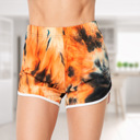 Orange/Black Small/Medium (0-4) Luxury So Soft Tie Dye Draw String Shorts