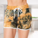 Caramel/Black Small/Medium (0-4) Luxury So Soft Tie Dye Draw String Shorts
