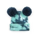 Deep Teal/Sea Green CC Kids Pom Pom Tie-Dye Beanies Hats