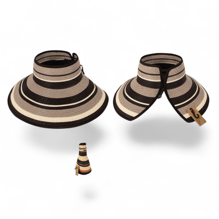 Easy Rollable Straw Visor Hat