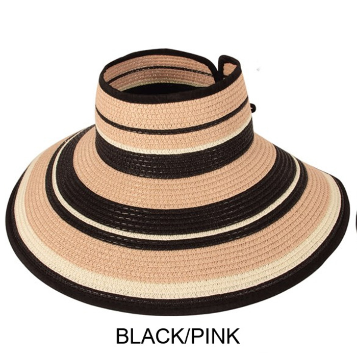 Easy Rollable Straw Visor Vacation Hat