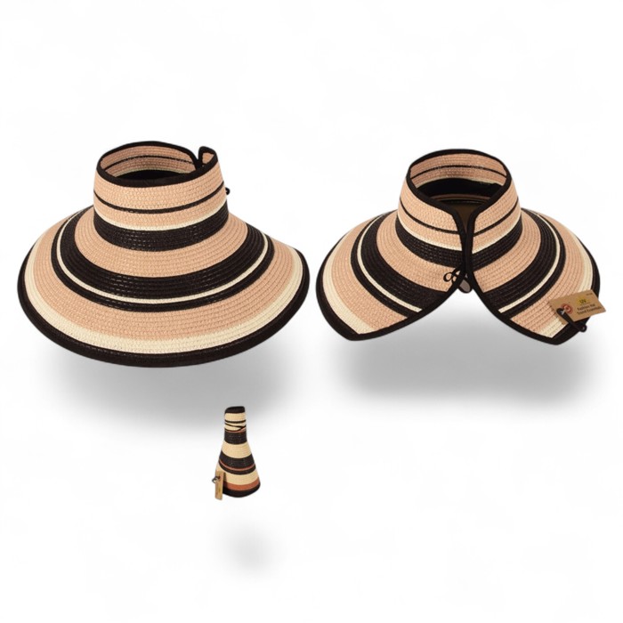 Easy Rollable Straw Visor Hat