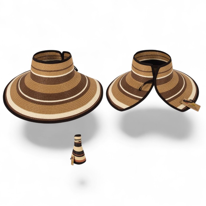Easy Rollable Straw Visor Hat